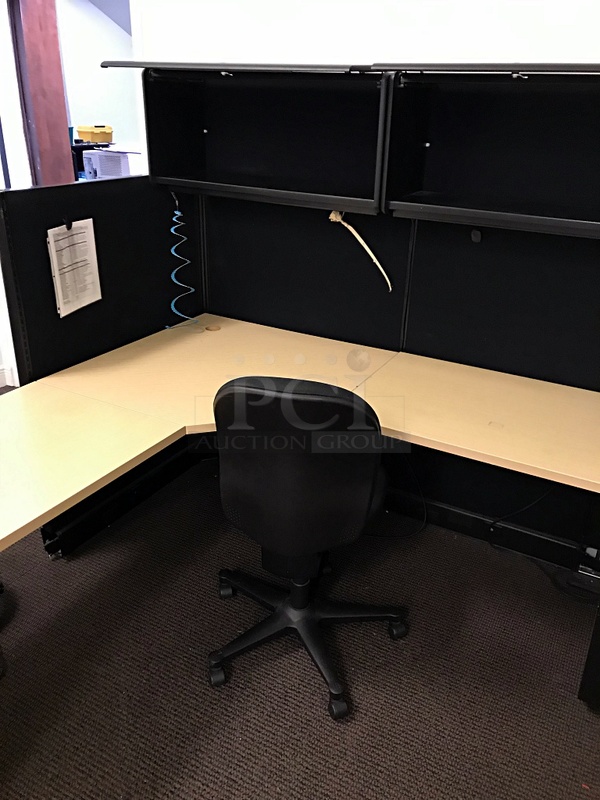 Large U Shaped Herman Miller Desk & Task Chair w/ Filing Cabinets - Image 2 of 4
