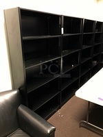 Four Black Metal Library Bookshelves