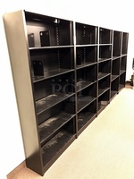 Five Black Metal Library Bookshelves