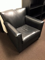 Black Leather Lounge Chair, Tested & Cumfy!