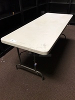 Folding White Plastic 6' Table