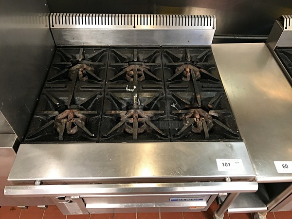 US Range 6 Burner Natural Gas Range w/ Standard Oven, Tested & Working! - Image 2 of 4