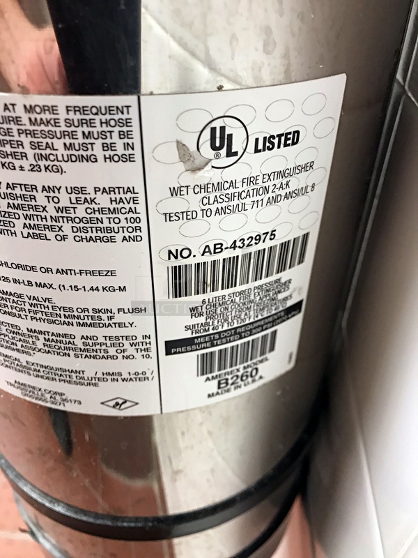 Amerex 6 Liter Wet Chemical Kitchen Fire Extinguisher & Wall Hook - Image 2 of 3