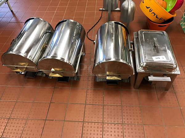 Full Size Roll Top Chafing Dishes & Stands (4x bid) - Image 1 of 4