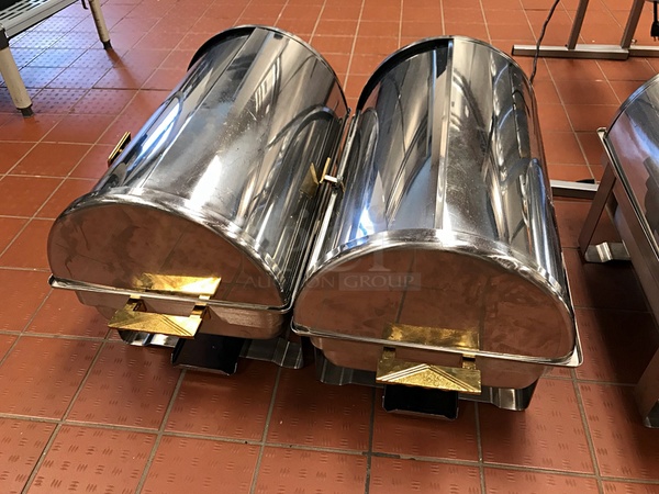 Full Size Roll Top Chafing Dishes & Stands (4x bid) - Image 3 of 4