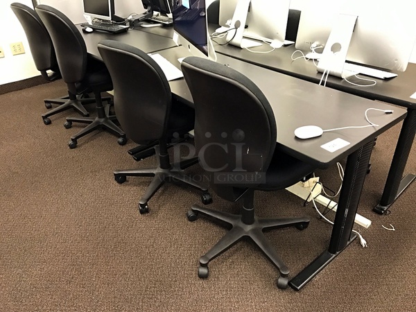Two Black Desks w/ Four Herman Miller Task Chairs - Image 2 of 2