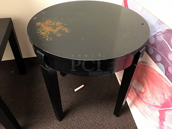 Two Black Wooden Coffee / Side Tables - Image 3 of 3