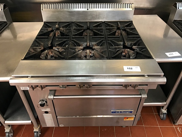 US Range 6 Burner Natural Gas Range w/ Standard Oven, Tested & Working! - Image 1 of 4