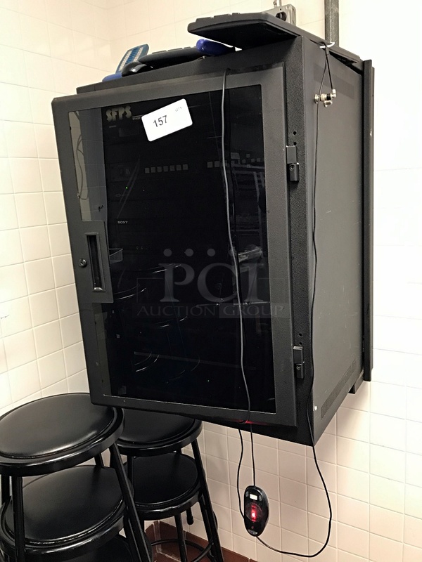 IT Rack Includes Stage Front Presentation System, Presentation Switcher, Control Processor, Sony DVD & VHS Player & MXA150 6 Chanel Audio Mixer & Amplifier - Image 1 of 2