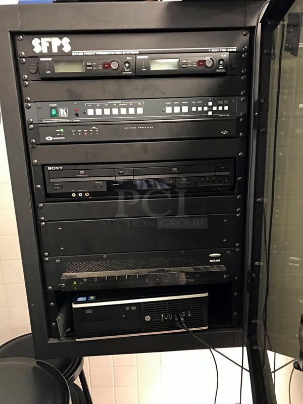 IT Rack Includes Stage Front Presentation System, Presentation Switcher, Control Processor, Sony DVD & VHS Player & MXA150 6 Chanel Audio Mixer & Amplifier - Image 2 of 2