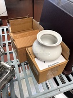 NEW IN BOX! Three Porcelain Sugar Pots w/ Lids