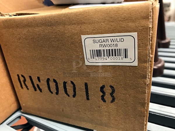 NEW IN BOX! Three Porcelain Sugar Pots w/ Lids - Image 2 of 2