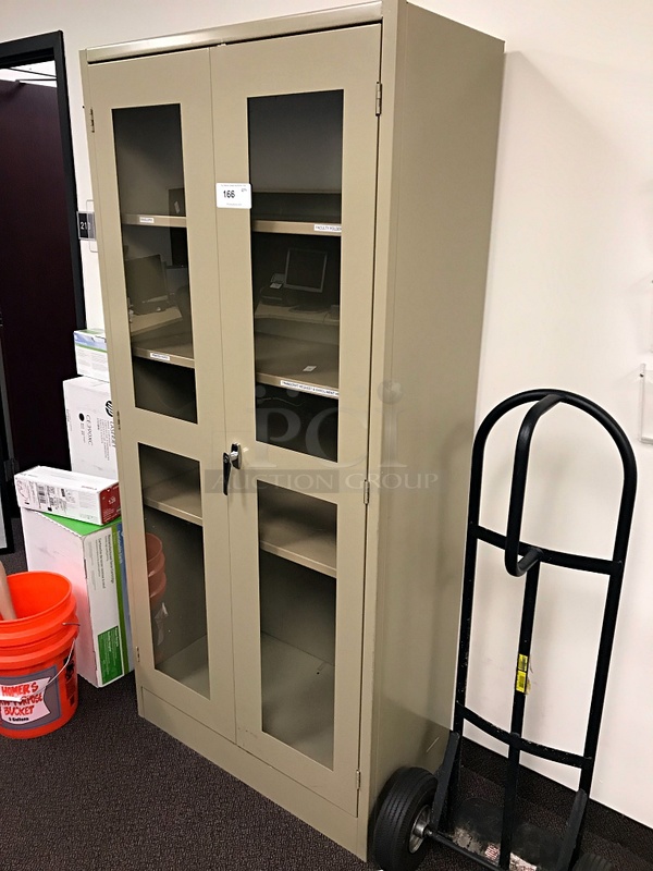 Metal & Glass Lockable Storage Cabinet - Image 2 of 3