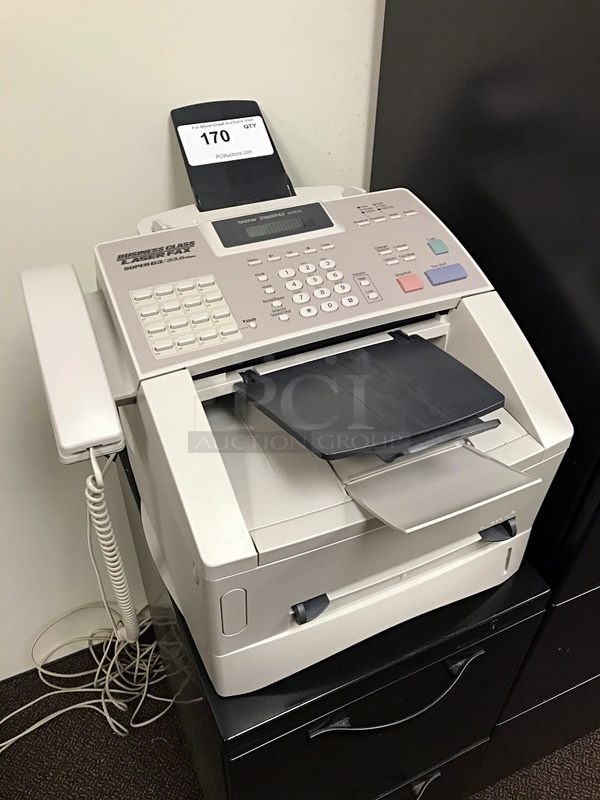 Brother IntelliFAX 4100e Business Class Laser Fax Machine, Fax Copy & Print up to 600 x 600 DPI, Transmits 3 sec/page, 110v 1ph, Tested & Working!