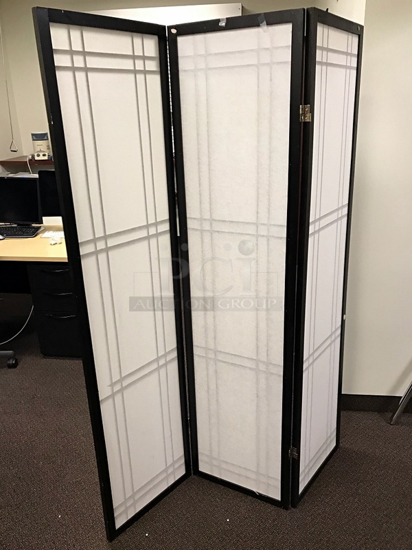 Tro Fold Paper & Wood Privacy Screen - Image 2 of 2