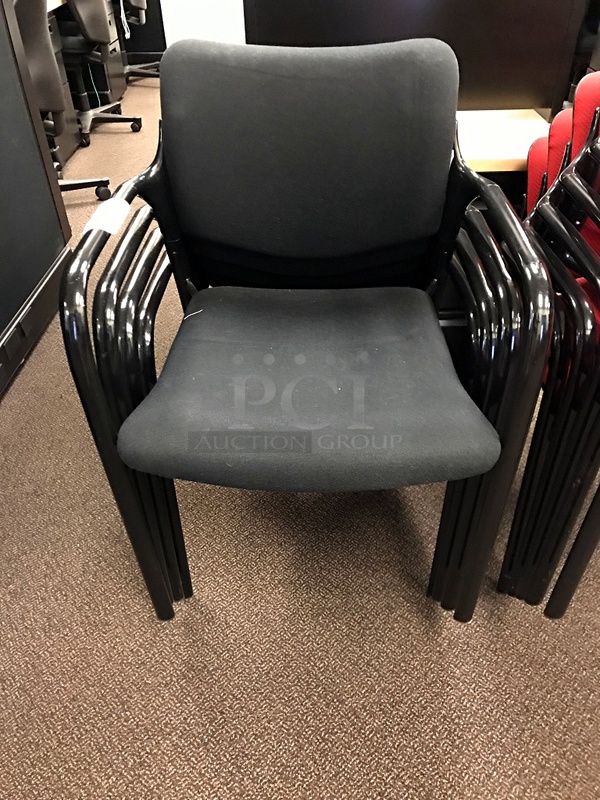Four Stackable Black Herman Miller Side Chairs - Image 2 of 2