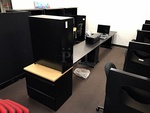 Two Desks & Under Desk Filing Cabinets & Herman Miller Book Shelf w/ Two Drawers