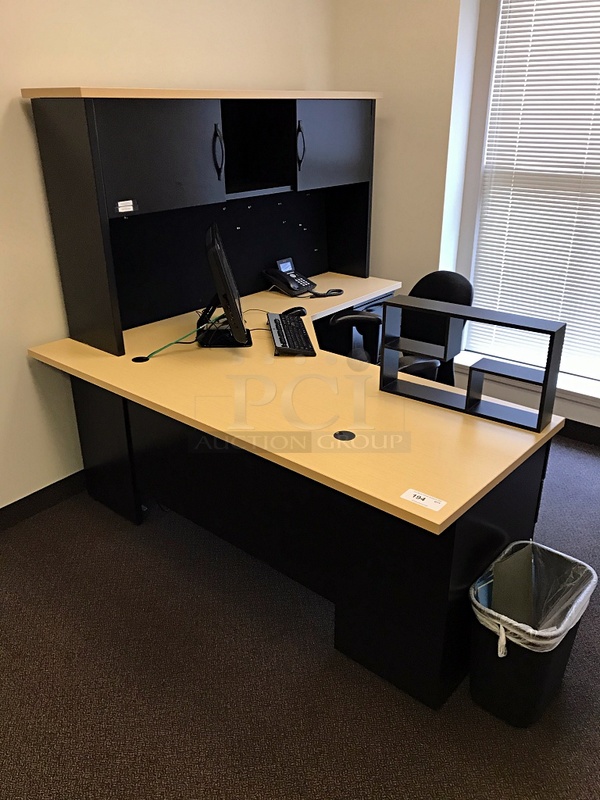 Herman Miller Corner Desk w/ Over Head Storage & Task Chair - Image 1 of 2