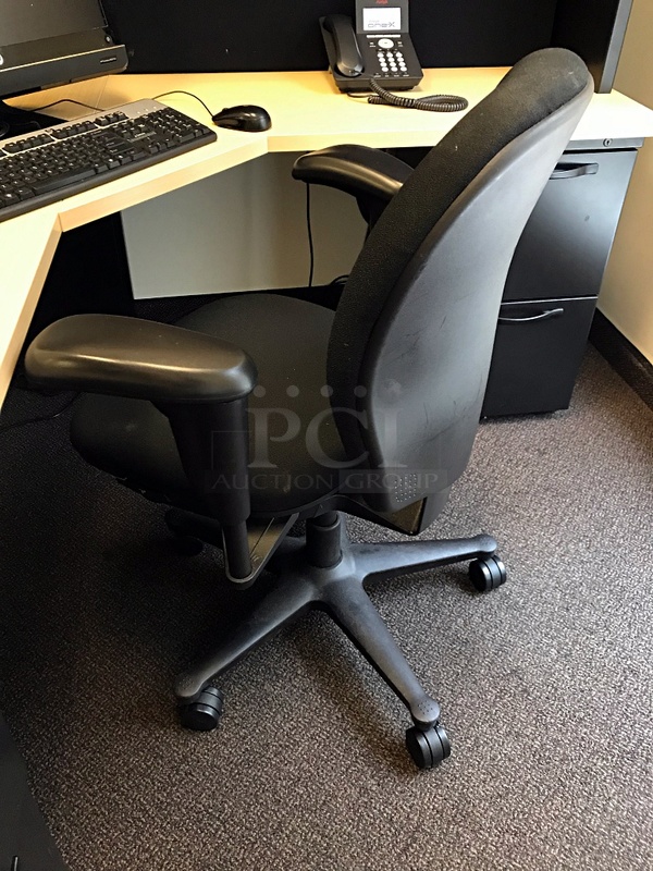 Herman Miller Corner Desk w/ Over Head Storage & Task Chair - Image 2 of 2