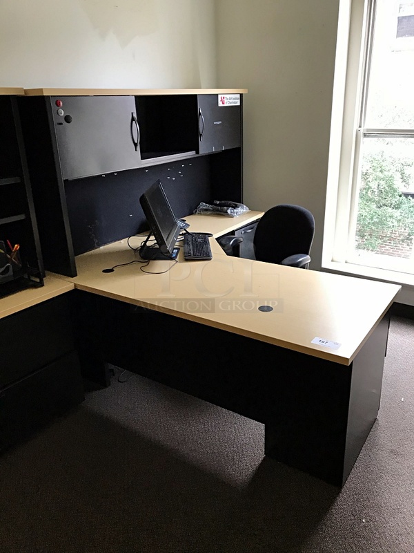 Herman Miller Corner Desk w/ Over Head Storage & Task Chair - Image 1 of 2