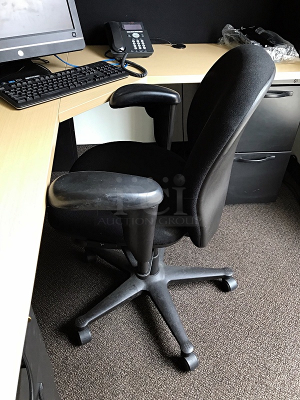 Herman Miller Corner Desk w/ Over Head Storage & Task Chair - Image 2 of 2