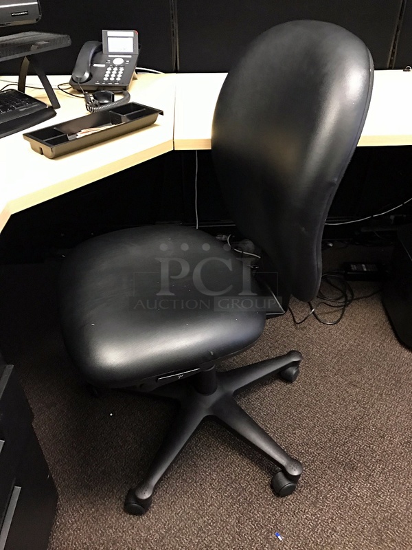 Herman Miller Reception Counter Corner Desk w/ Over Head Storage & Task Chair - Image 3 of 3