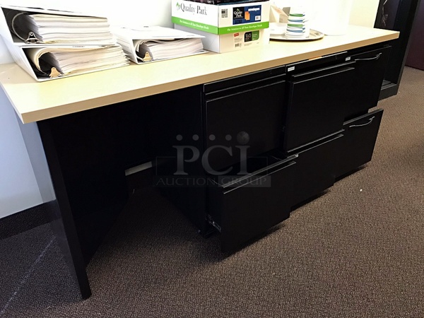 Herman Miller Credenza w/ Filing Cabinets & Book Shelf w/ Two Storage Drawers - Image 1 of 2