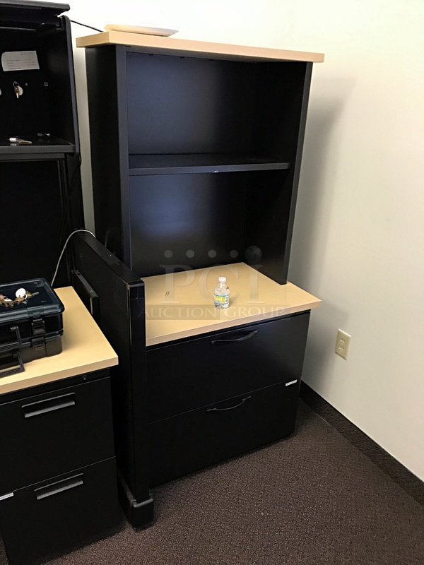 Herman Miller Credenza w/ Filing Cabinets & Book Shelf w/ Two Storage Drawers - Image 2 of 2