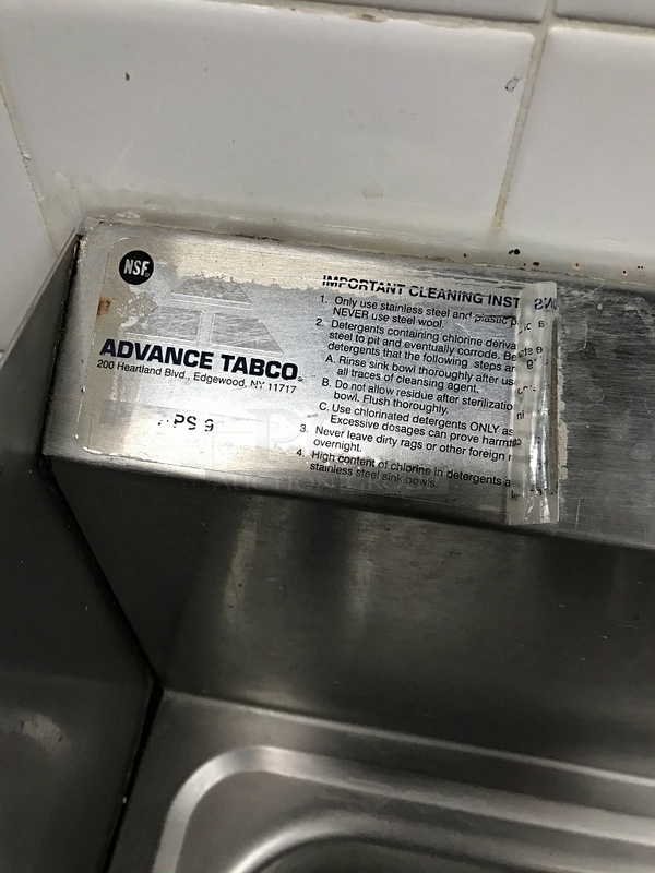 Advance Tabco Stainless Steel Floor Standing Hand Sink w/ Foot Pedal Faucet & Splash Guards - Image 2 of 2