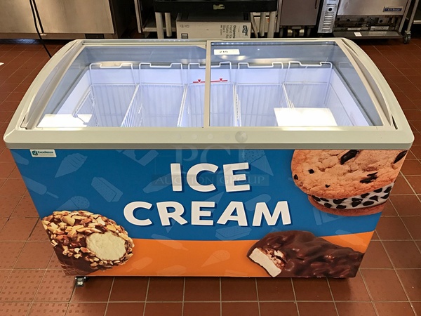 Excellence Industries VB-5L Ice Cream  Chest Freezer w/ Two Sliding Glass Doors, 115v 1ph, Tested & Working!