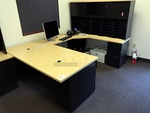 U Shaped Herman Miller Desk & Task Chair, Includes Desk Organizers