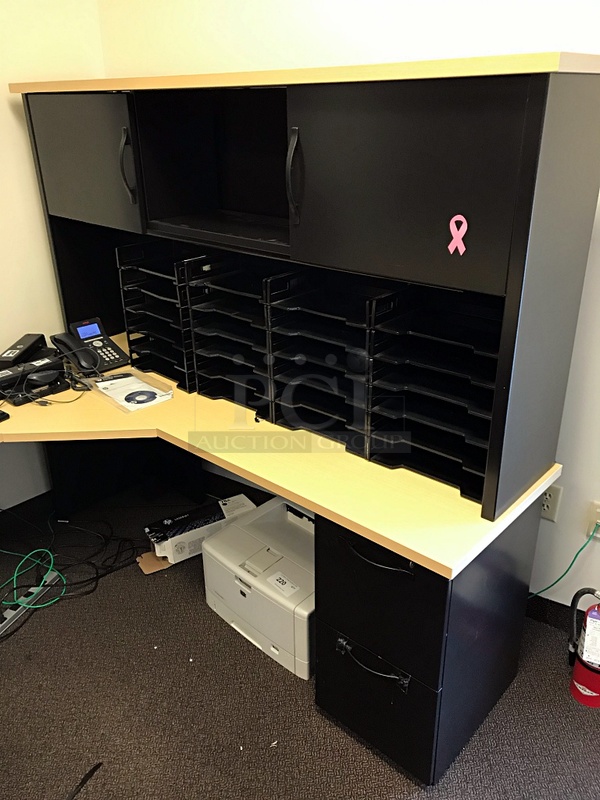 U Shaped Herman Miller Desk & Task Chair, Includes Desk Organizers - Image 2 of 4