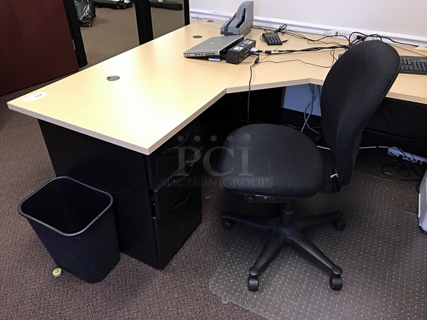 U Shaped Herman Miller Desk w/ Over Head Storage & Task Chair - Image 3 of 3