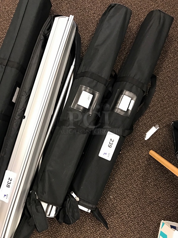 Two Retractable Exhibition Banner Stand in Travel Bag - Image 1 of 1