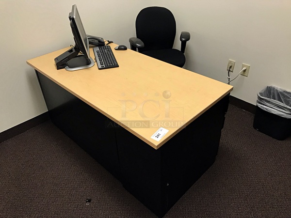 Complete Office Package, Herman Miller Desk & Task Chair w/ Bookshelf & Filing Cabinet - Image 1 of 3
