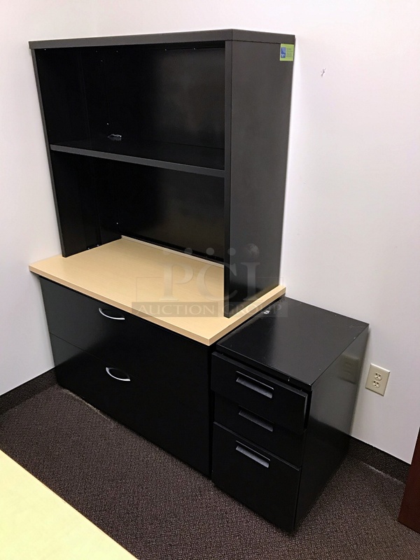 Complete Office Package, Herman Miller Desk & Task Chair w/ Bookshelf & Filing Cabinet - Image 2 of 3