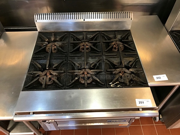 US Range 6 Burner Natural Gas Range w/ Standard Oven, Tested & Working! - Image 2 of 4