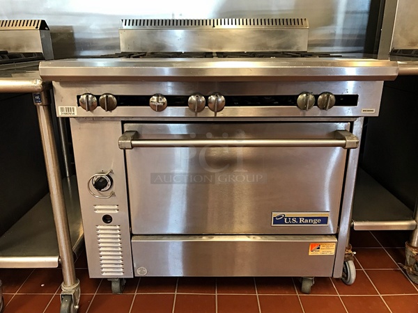 US Range 6 Burner Natural Gas Range w/ Standard Oven, Tested & Working! - Image 3 of 4