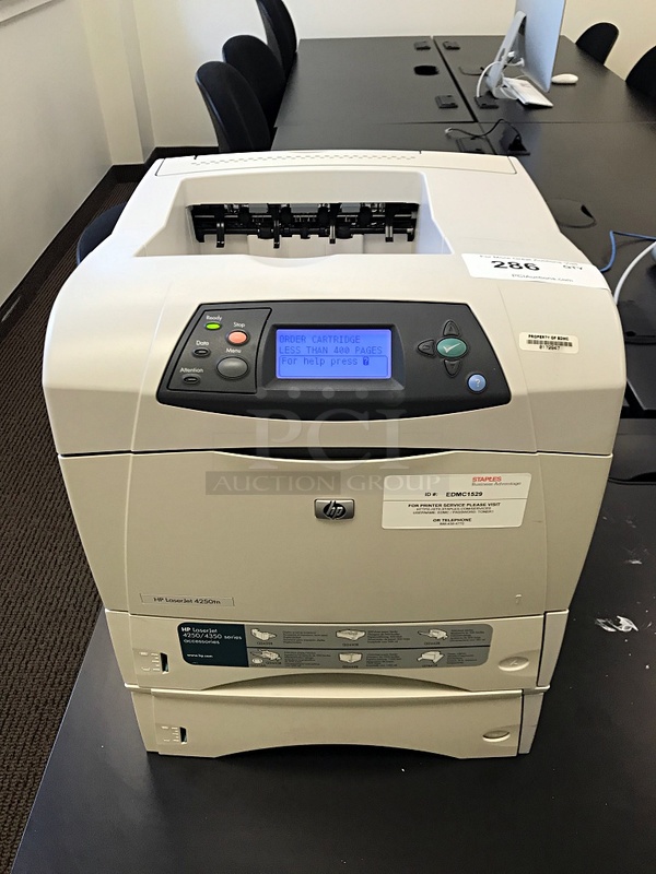 HP LaserJet 4250tn Mono Networkable Laser Printer, 115v 1ph, Tested & Working!