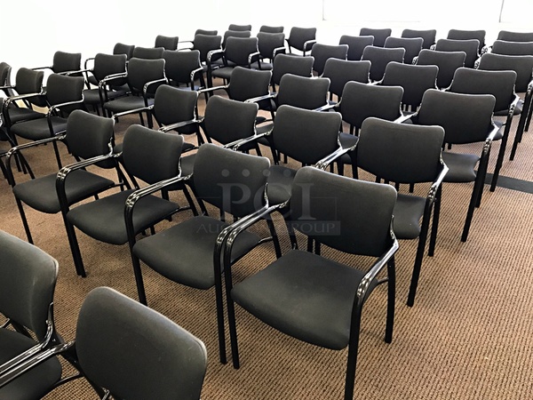 Ten Stackable Black Herman Miller Side Chairs