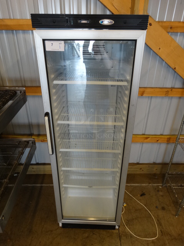 NICE! Antartika Model VE380TN Commercial Single Door Reach In Cooler Merchandiser. 115 Volts, 1 Phase. 24x25x73. Tested and Working!