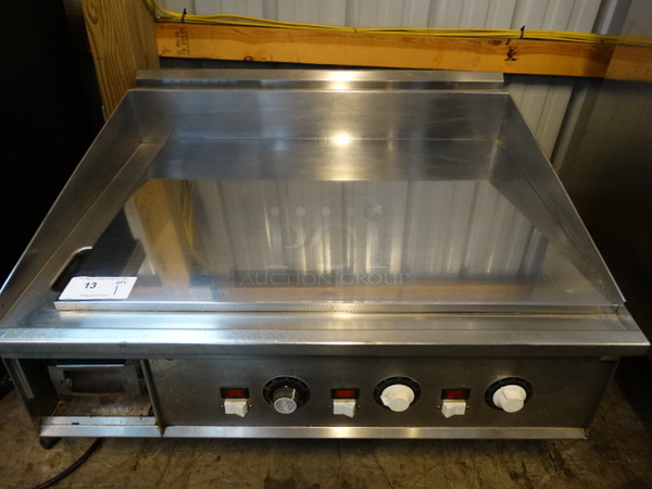 WOW! Miraclean Stainless Steel Commercial Countertop Gas Powered Chrome Top Flat Top Griddle w/ Thermostatic Controls. 36x31x23. Tested and Working!