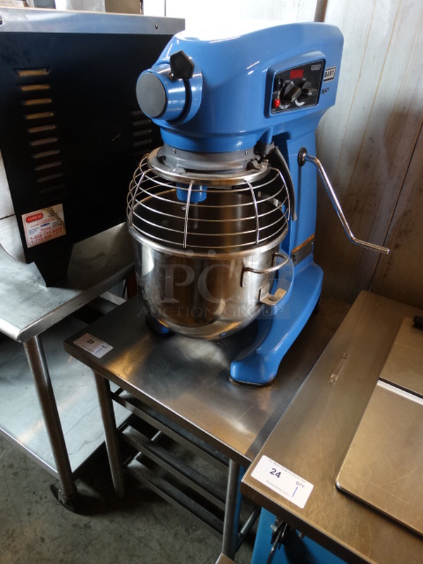 AMAZING! Hobart Legacy Model HL200 Commercial 20 Quart Planetary Mixer w/ Bowl, Dough Hook and Bowl Guard on Stainless Steel Stand. 100-120 Volts, 1 Phase. 24x26x60. Tested and Working!