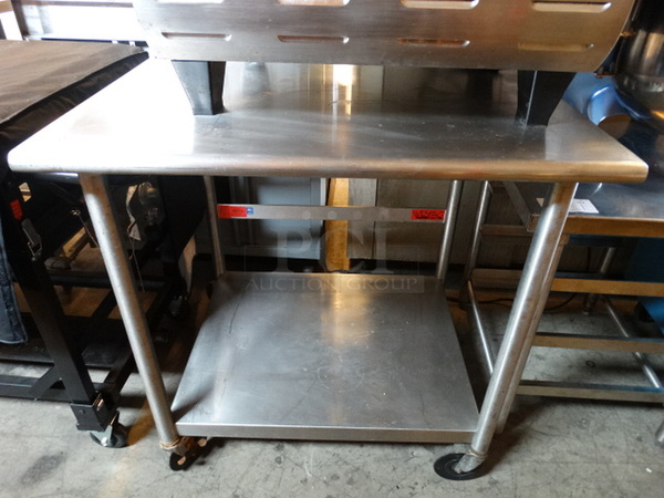Stainless Steel Commercial Table w/ Stainless Steel Undershelf on Commercial Casters. 36x30x36