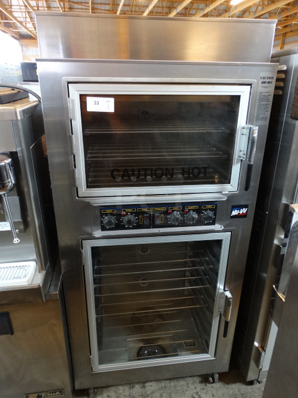 WOW! Nu Vu Model SUB-123 Stainless Steel Commercial Electric Powered Floor Style Oven Proofer on Commercial Casters. 208 Volts, 3 Phase. 36x28x77. Tested and Working!