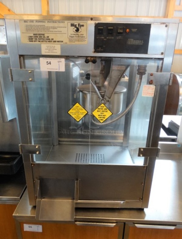 WOW! Gold Medal Model 2554 Stainless Steel Commercial Countertop Popcorn Machine Merchandiser. 120 Volts, 1 Phase. 27x32x38. Tested and Working!