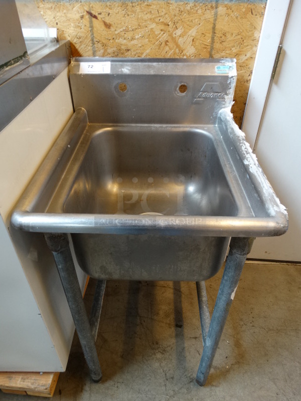 Stainless Steel Commercial Single Bay Sink. 22x26x41
