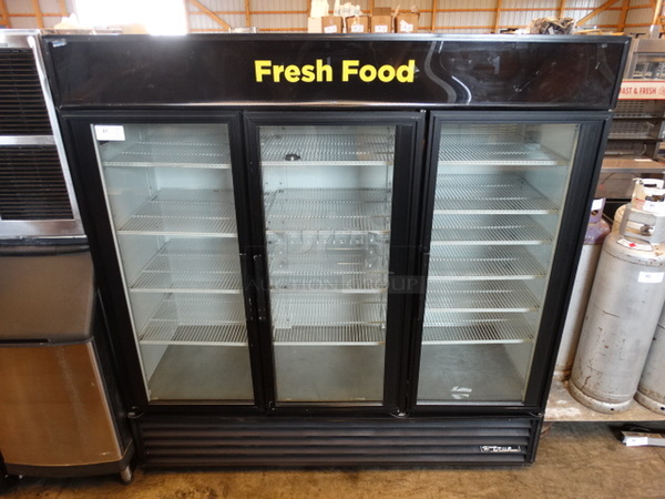 GREAT! 2013 True Model GDM-72 ENERGY STAR Commercial 3 Door Reach In Cooler Merchandiser w/ Poly Coated Racks. 115 Volts, 1 Phase. 78x31x79. Tested and Working!