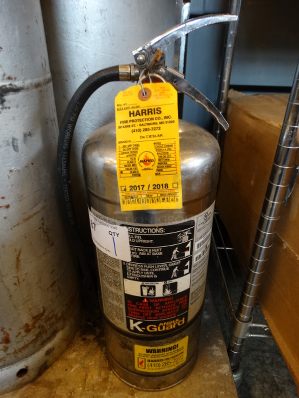 K Guard Wet Chemical Fire Extinguisher. 9x7x21