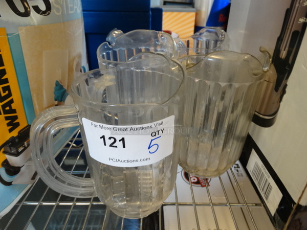 5 Poly Clear Pitchers. 7x5x8. 5 Times Your Bid!